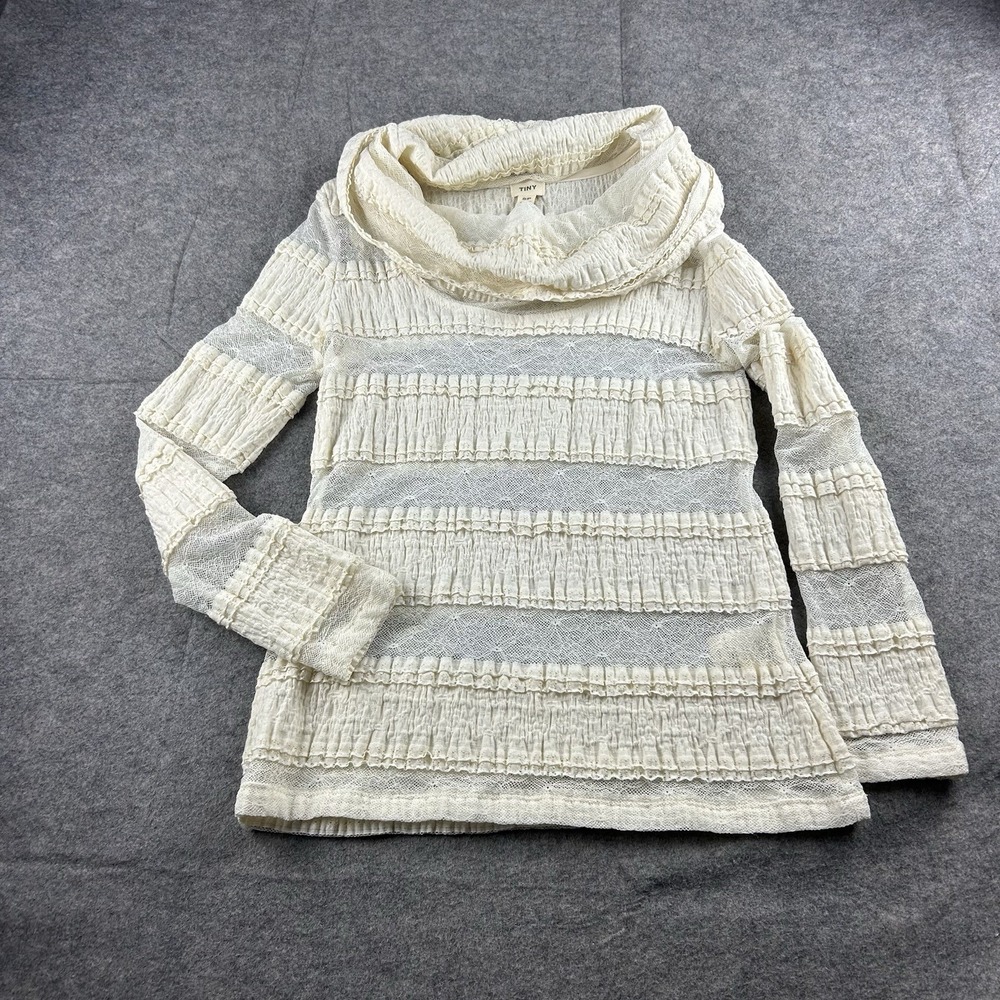 Tiny Anthropologie Top Women's XS Sheer Y2K Lace Cowl Neck Whimsigoth